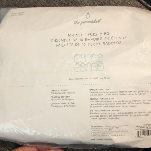 The Peanutshell 10-Pack Holiday Terry Cloth Baby Feeding Bibs - Picture 6 of 6